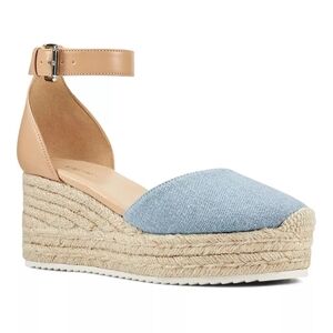 Nine West Ariela Women's Espadrille Wedge Sandal - Denim / Natural